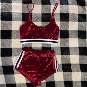 💙 velvet two piece set